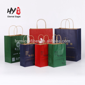 Logo printing outdoor portable kraft paper bag wholesale